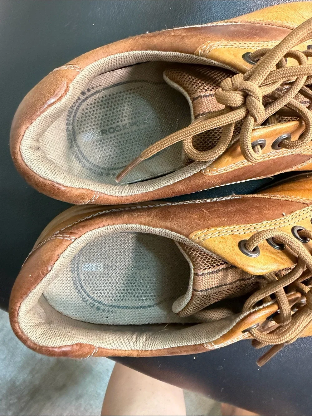 Rockport Men's Caramel Tan Leather Lace-Up Loafers Shoes